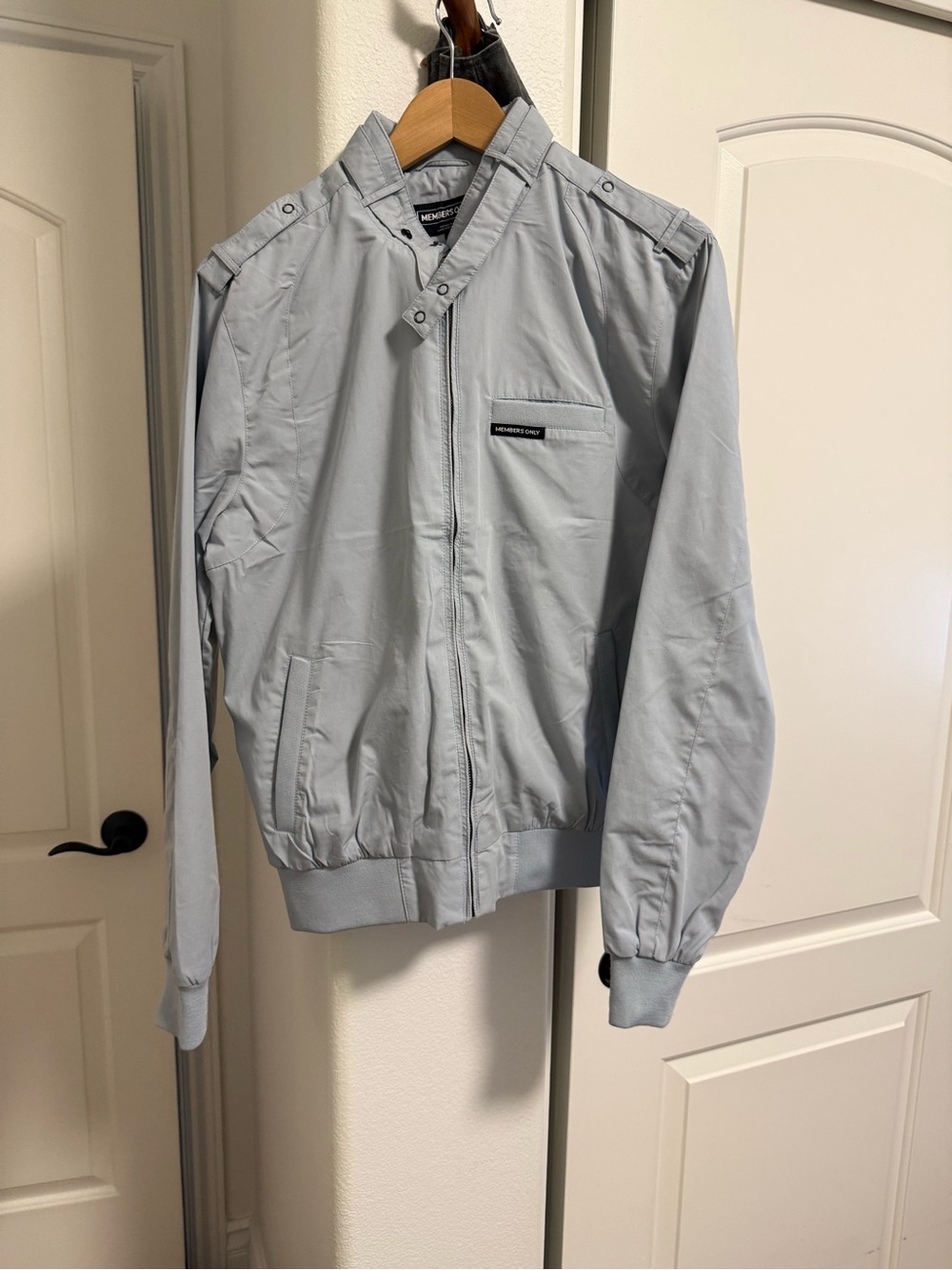 Members Only Pale Gray Lightweight Bomber Jacket